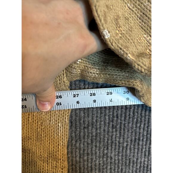 And The Why Womens Pullover Sweater Size XXL Gold Foil Chunky Boutique New - Picture 8 of 9